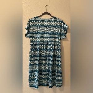 Blue and white midi dress, very comfortable.  Worn once. Shipping $8